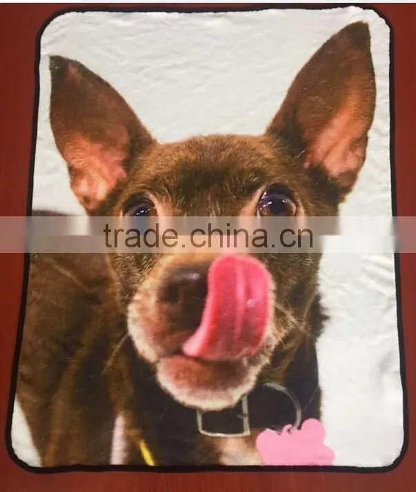 3D Photo Custom Fleece Throw Blanket Printed For Puppy Animal Dogs