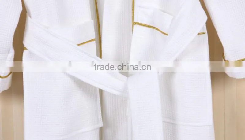 White waffle bathrobe for hotel / home