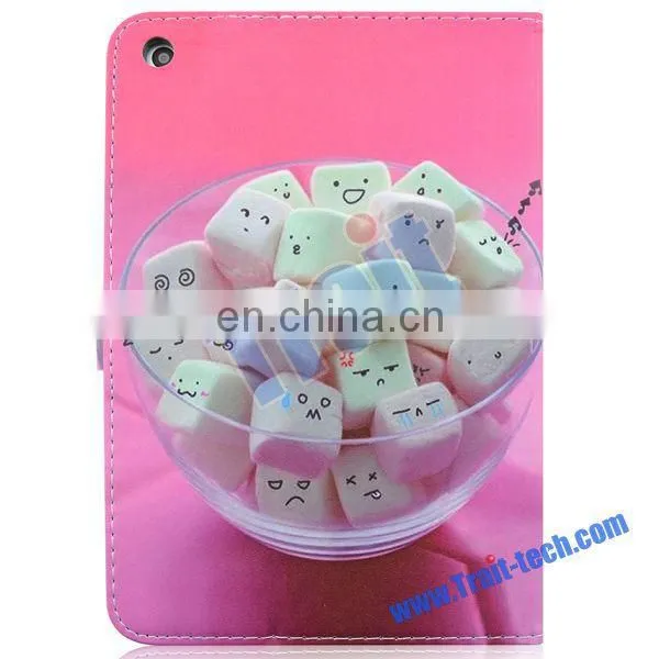 Factory Sales Cute Pattern for iPad Mini 2/3 Leather case