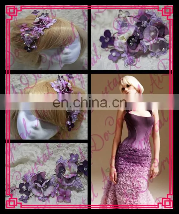 Aidocrystal fashion classic purple women hair clips headwear hairpiece bridal hair accessories