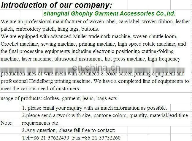High Quality And Popular Aluminium Jeans Label Wholesale