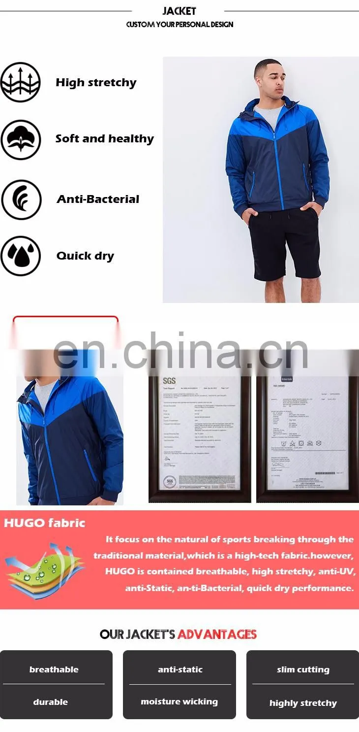 2016 OEM outdoor jacket windproof men's sports jacket
