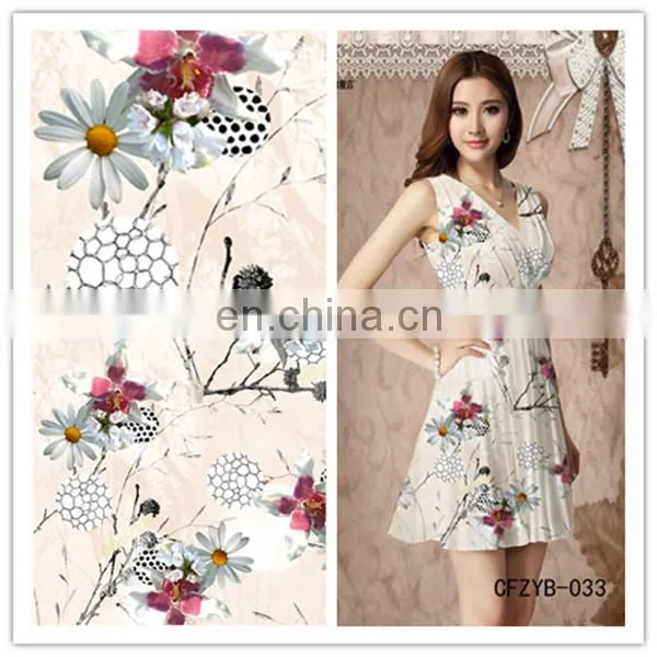Changfa Textile Hot Sale 50D Satin Printed 100 Polyester Satin Dress Fabric