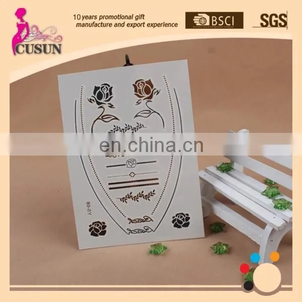 high Quality Flash Gold Temporary Metallic Tattoo