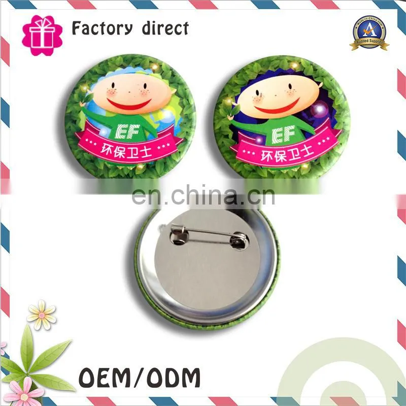 Promotional Custom Logo Cheap Round Plastic Badge In Each Opp Bag