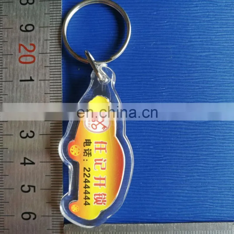 High Quality photo insert custom bear shape keychain acrylic