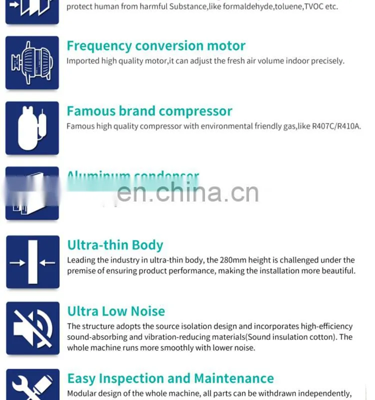 20L/D dehumidifying capacity ceiling mounted whole house ventilated dehumidifier