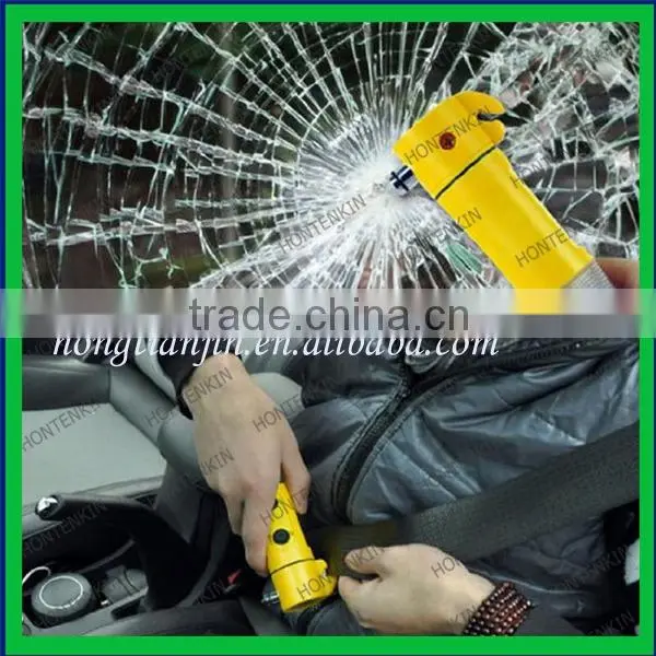 4in1 Car Auto Escape Safety Emergency Hammer Belt Cutter Led Beacon Flashlight