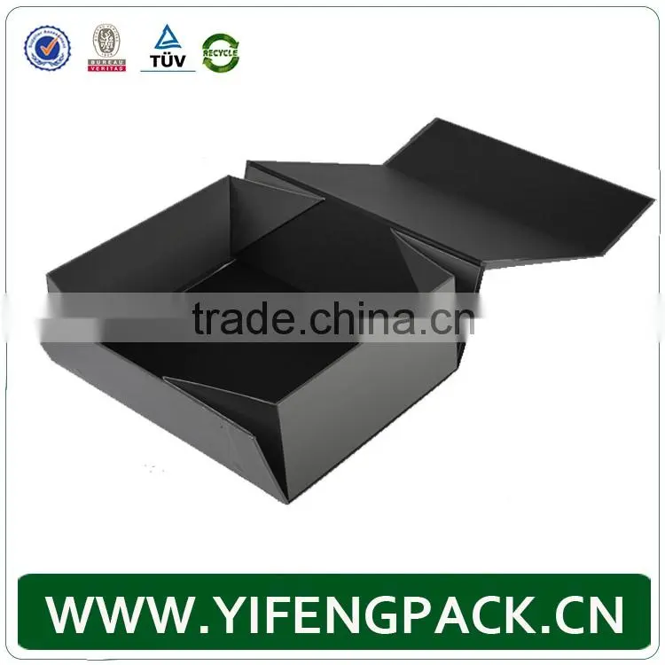 Customized Brand Made For Miami Luxury Black Bespoke Size Folding Box Gift Box Manufacturer