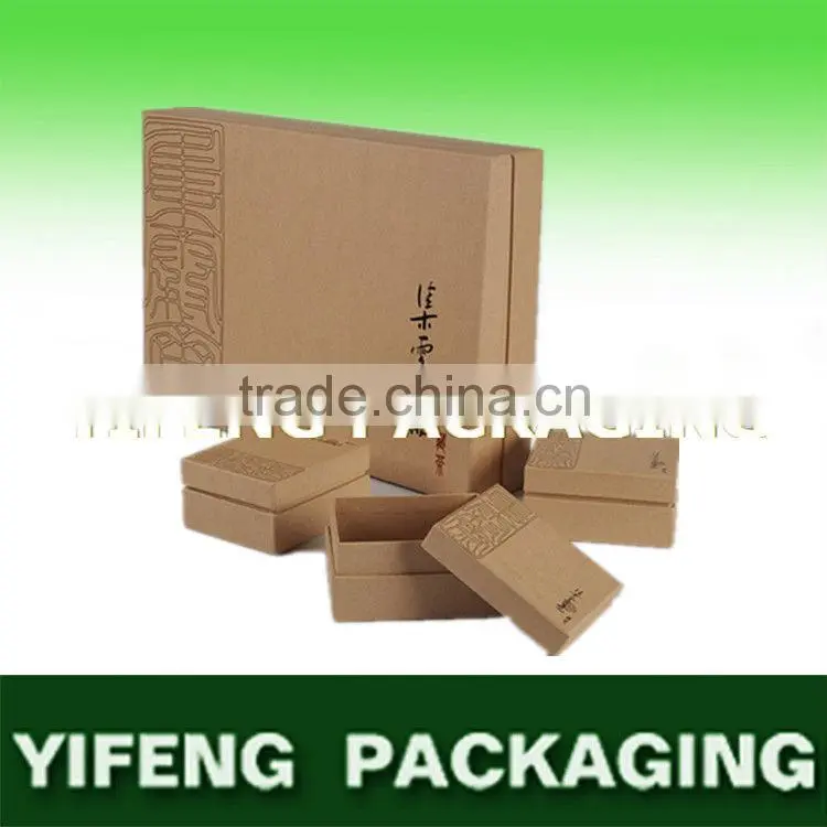 recycled brown high quality e flute kraft cardboard storage gift box set