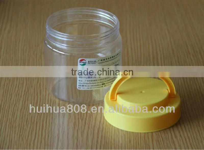 Transparent Clear 380ML PET Plastic Candy Jar