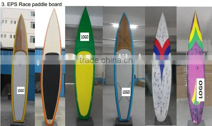 14' SUP Race Paddle Boards AKU Shaping Epoxy Boards Red Rail Bamboo Race board