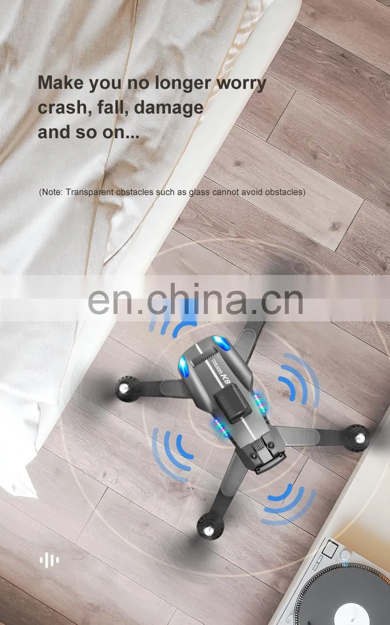 K8 drone 4k Optical flow localization Electric adjustment lens Four-way obstacle avoidance Body LED lights