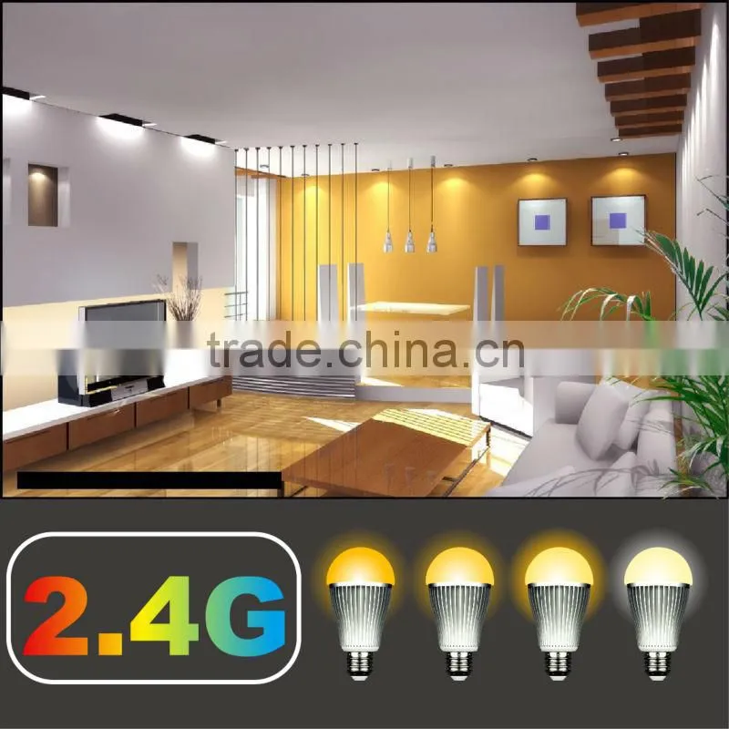 2.4G wifi e27 6w rgb remote control dimmable led bulb