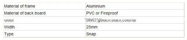 PVC panel Aluminium LED Poster Frame