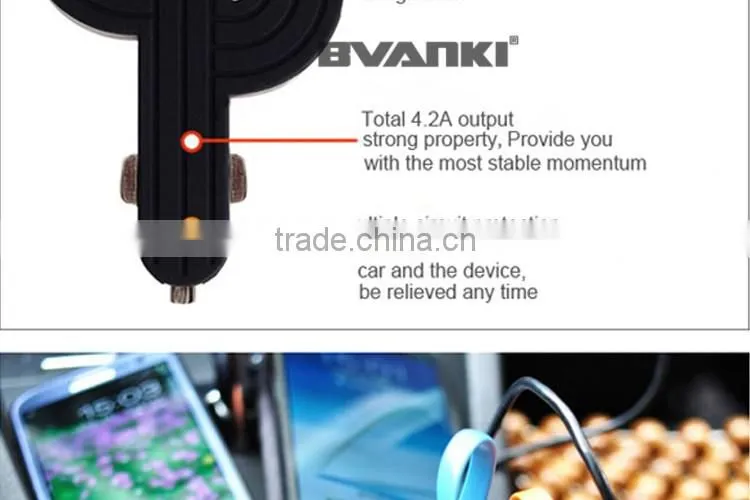 2016 new Electric Type and Mobile Phone Use fast charge cheap price 3 in 1 Car Charger Cactus Triple 3 USB Ports usb Car Charger