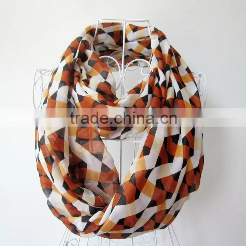 Fashionable Geometric Pattern Chiffon Printed Indian Silk Muslim Lady Scarf