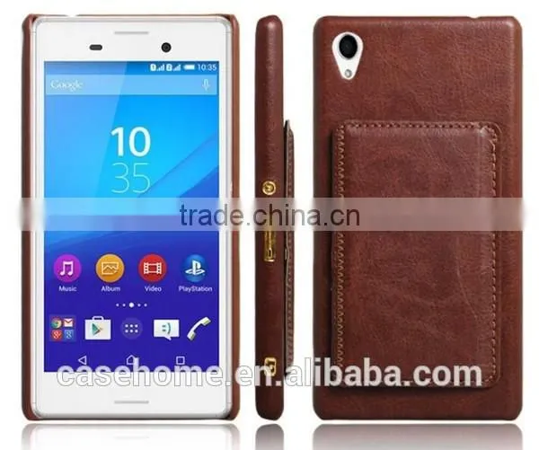 2016 Mobile Phone Back Leather Flip Case for Sony Xperia M4