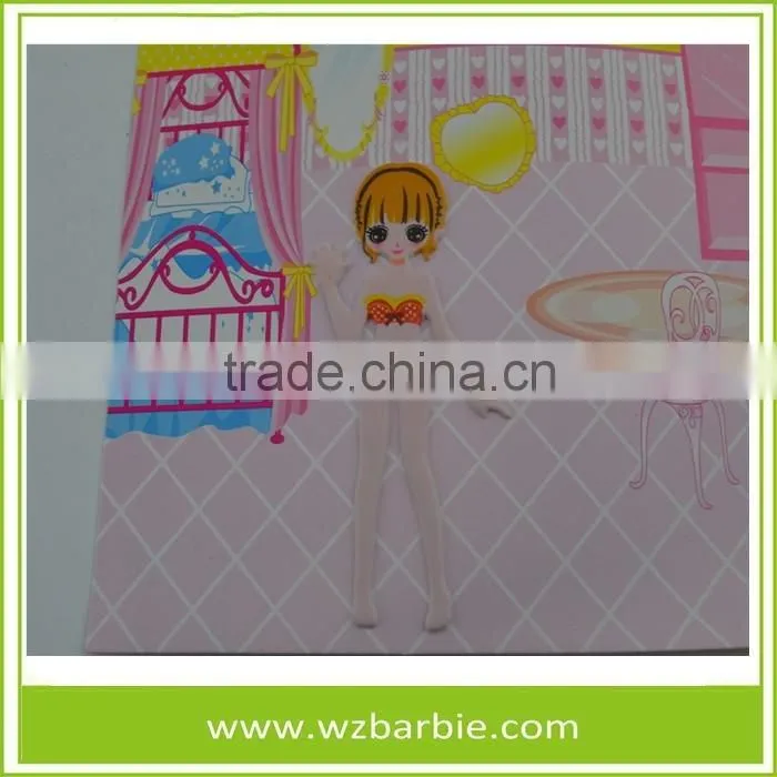 Fashion Wholesale Change Clothes Beautiful Puffy Stickers For Kids
