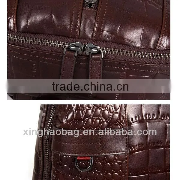Custom genuine leather backpack vintage crocodile leather backpack bags