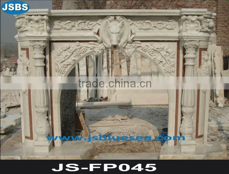 Outdoor marble fireplace mantel