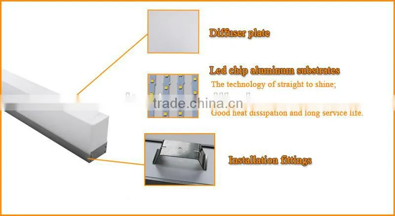 China professional manufacture Excellent heat exchange PF>0.9 led linear pendant light
