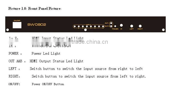 hdmi switch splitter 8x2 with spdif optical output