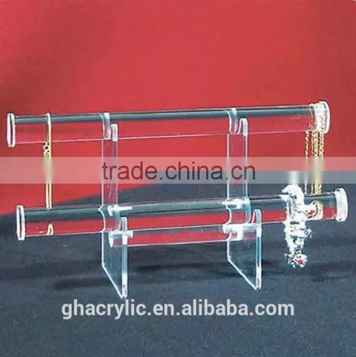 GH-RZ358 2014 high quality Clear tube acrylic bracelet display with support