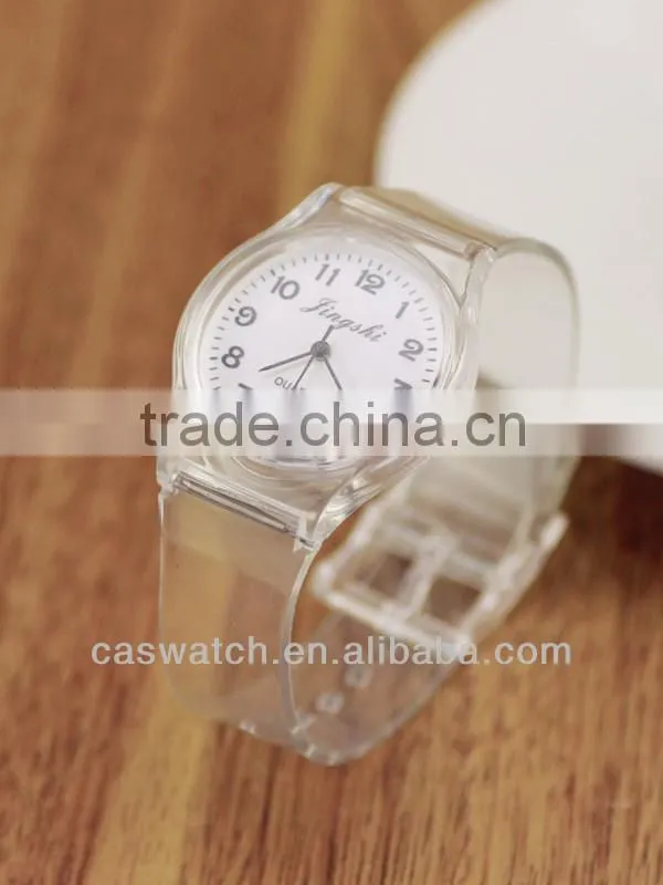 Fashion transparent plastic quartz watch