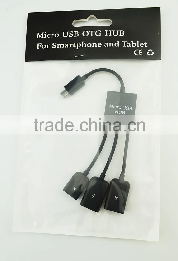 Multifuction micro usb otg hub data cable for camera