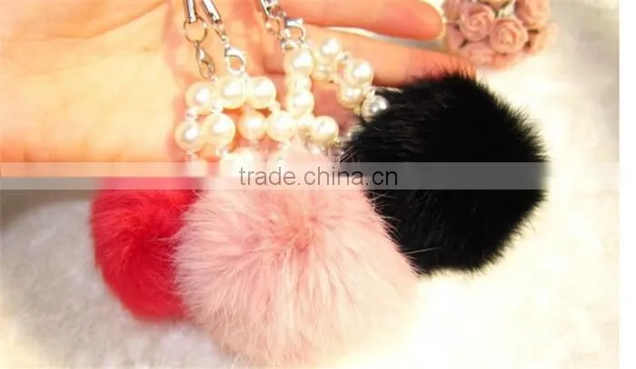 Geniune Rabbit Fur Ball Keyrings Fur Accessories
