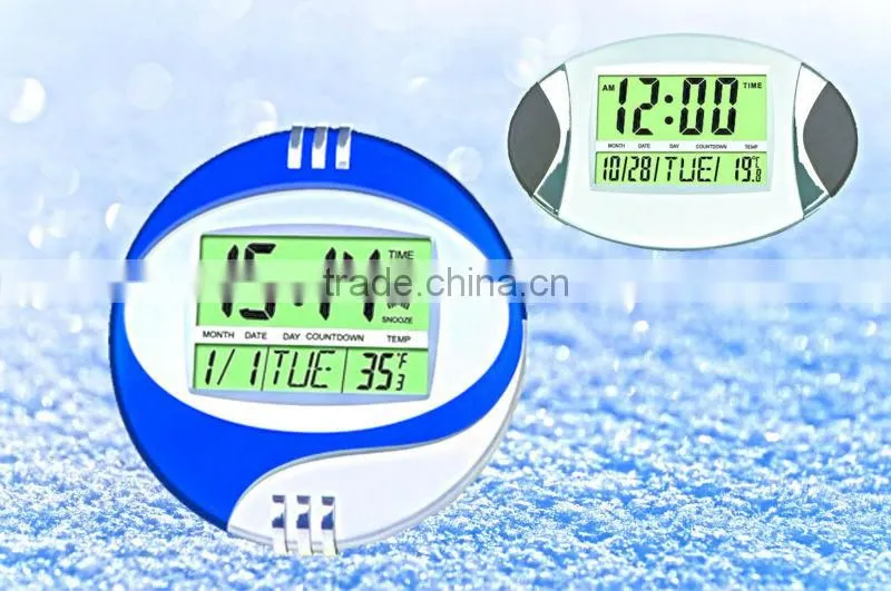 Manufacturer supply Multi-function Calendar wall clock,Double screen weather clock