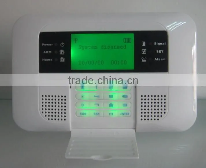 2013 433Mhz Big LCD Display GSM PSTN Dual network Wireless Sensor Intelligent Burglar Security GSM Alarm System in Shenzhen