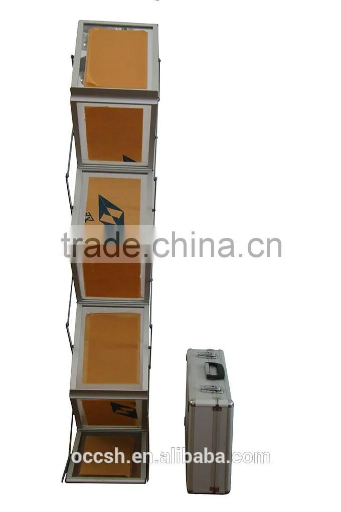 Acrylic Rack Aluminum Brochure Holder Aluminium Catalogue Display Stand with Case