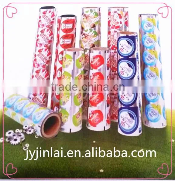 laminated and printed aluminium roll film for yogurt cup