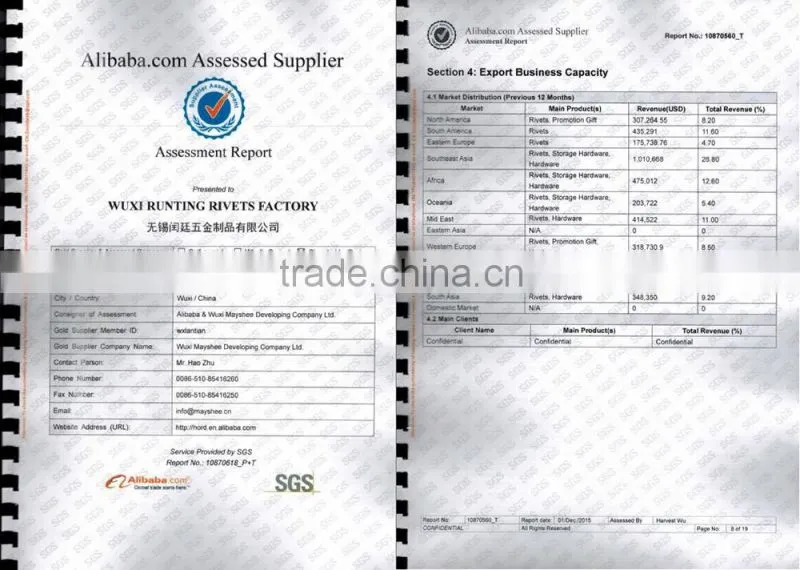 FACTORY FLANGE STEEL ELECTRIC ELEVATOR MULTI TYPE RIVETS
