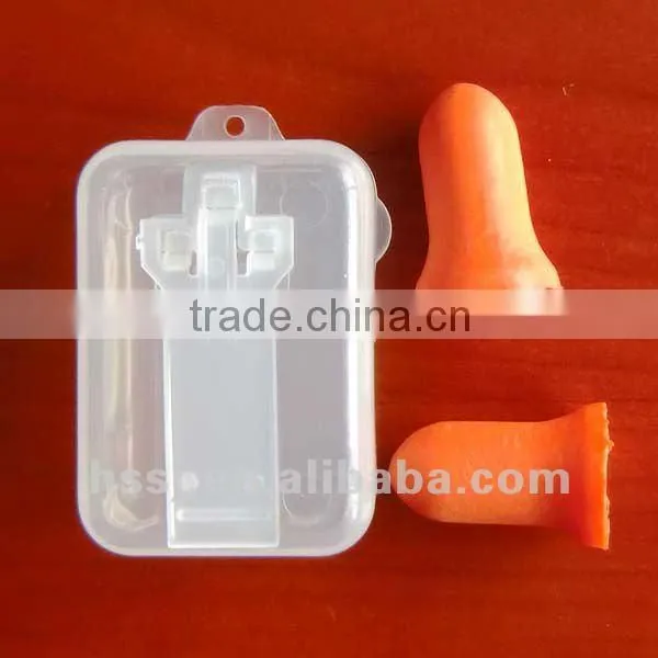 2016 bell shape ear plugs wireless foam ear plugs in pp box disposable bell shaped PU foam ear plugs string selectable Supplier