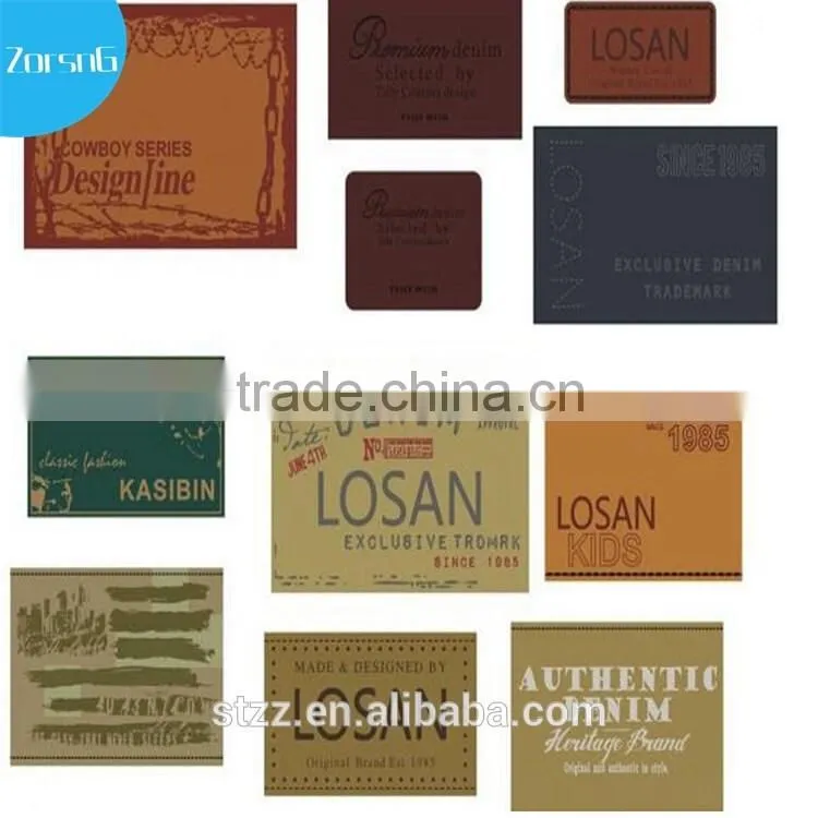 Garment leather label patch