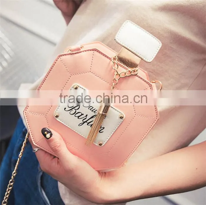 2016 new summer fashion stereo types chain handbag shoulder bag,perfume bottle bag