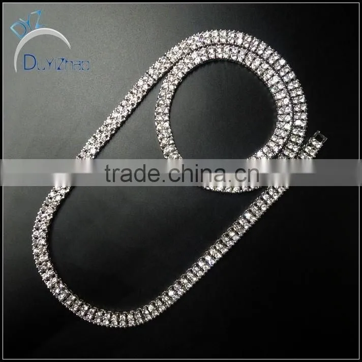 new 2 row hip hop fake crystal necklace