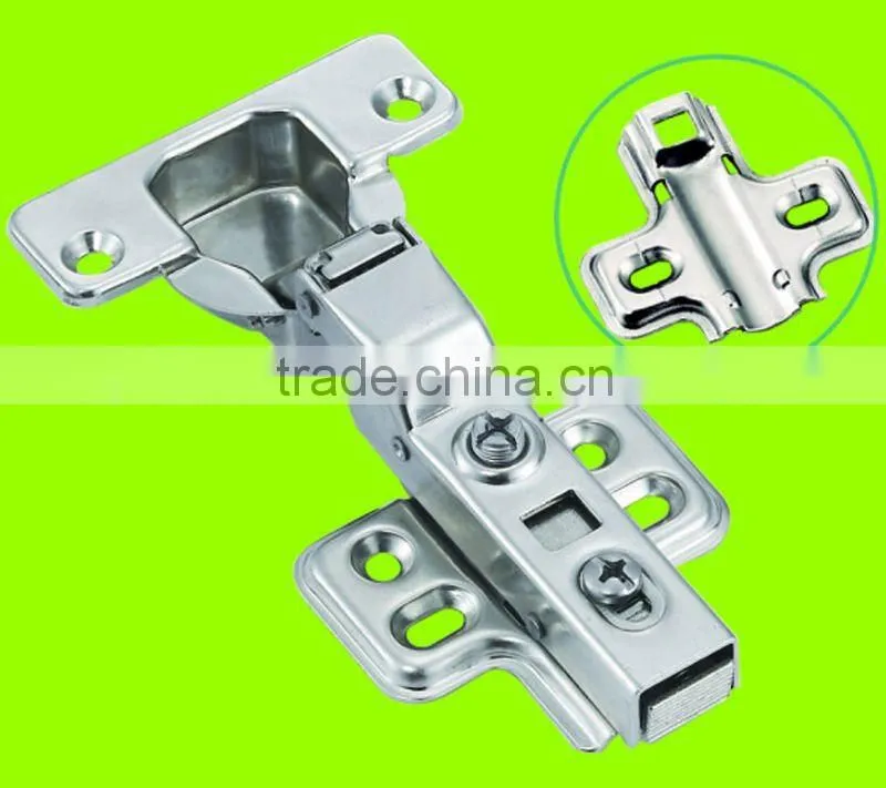 Stainless steel Half-overlay 35mm kitchen cabinet soft close hydraulic hinge (clip on)HH1612