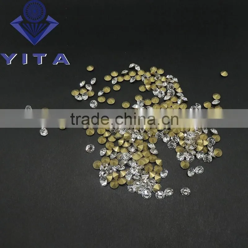 Popular wholesale ss6.5 2.10mm white glass rhinestone;pointback shape rhinestone;shiny point back glass chatons