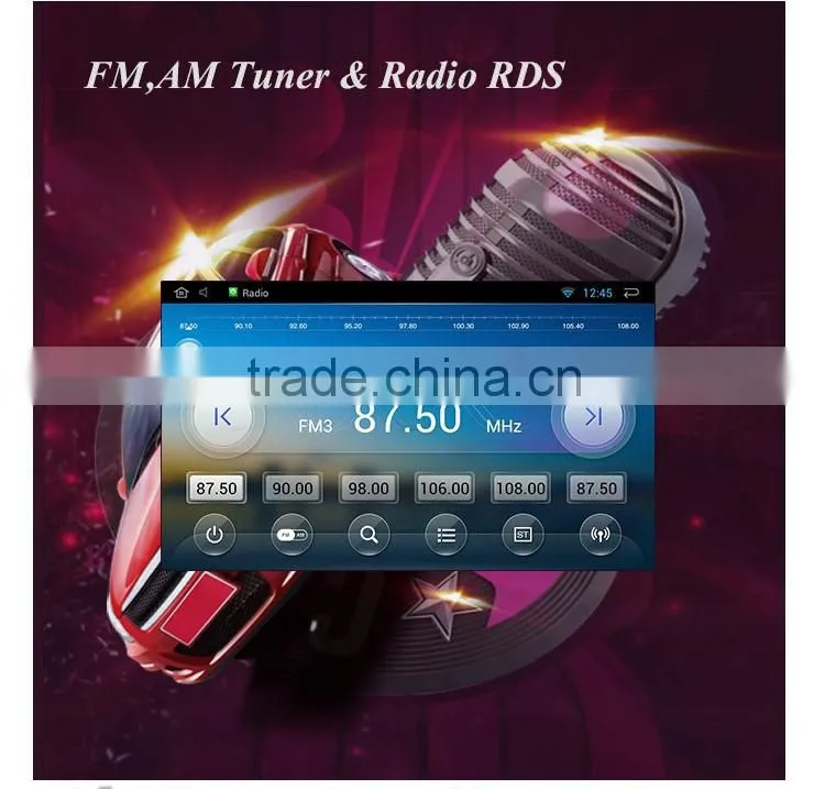 7"Led screen android double din car radio with quad core system
