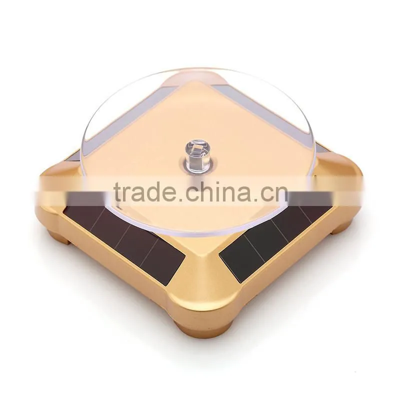 Jewerly small Solar turntable rotating display stand,Solar energy display shelf stationary display stand
