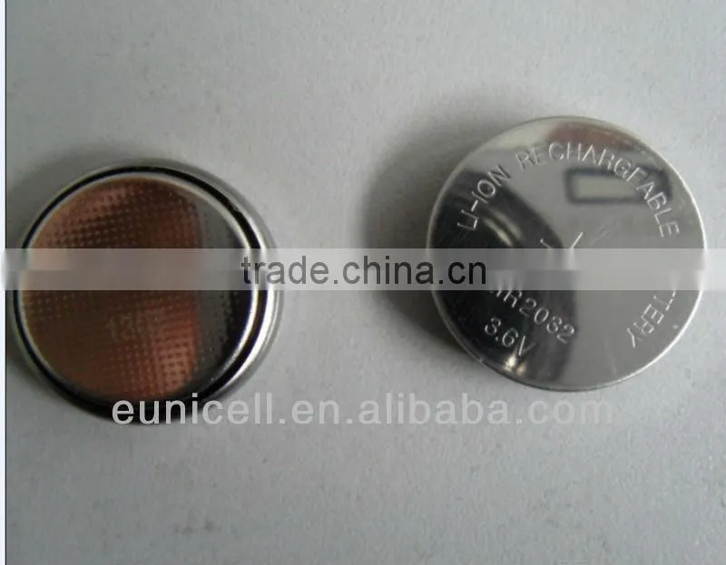 button cell battery 3.6 Volt LIR1620 lithium rechargeable battery lir1620 lir2016