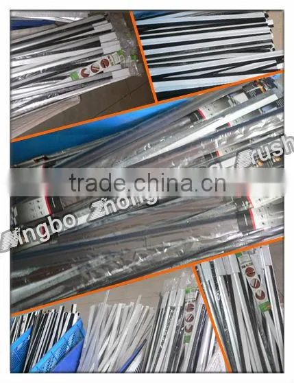 Metal channel weather strip brush