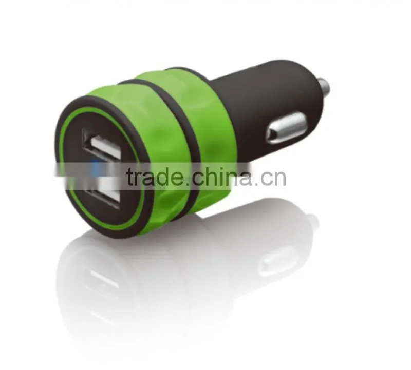 2.1/3.1Amp Dual USB Car Charger for Apple and Android Devices(Black)