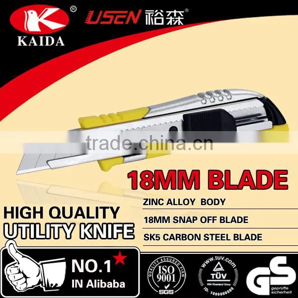 new developed zinc handle 18mm snap off blade utility cutter