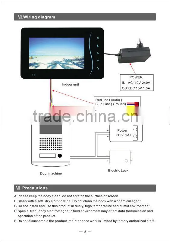 2013 cheap 7" color intercom system