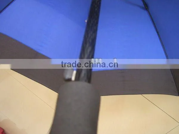 High Quality Two layers Windproof auto open fiberglass promotional umbrella golf umbrella